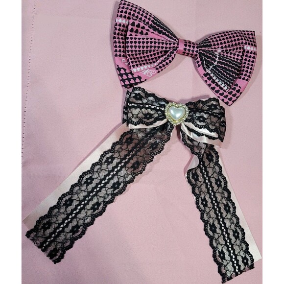 Ma*rs Hair Bow Ribbon Gyaru Accessories Lot Bling Agejo Gyaru Gal Style Pink Y2K main image 16